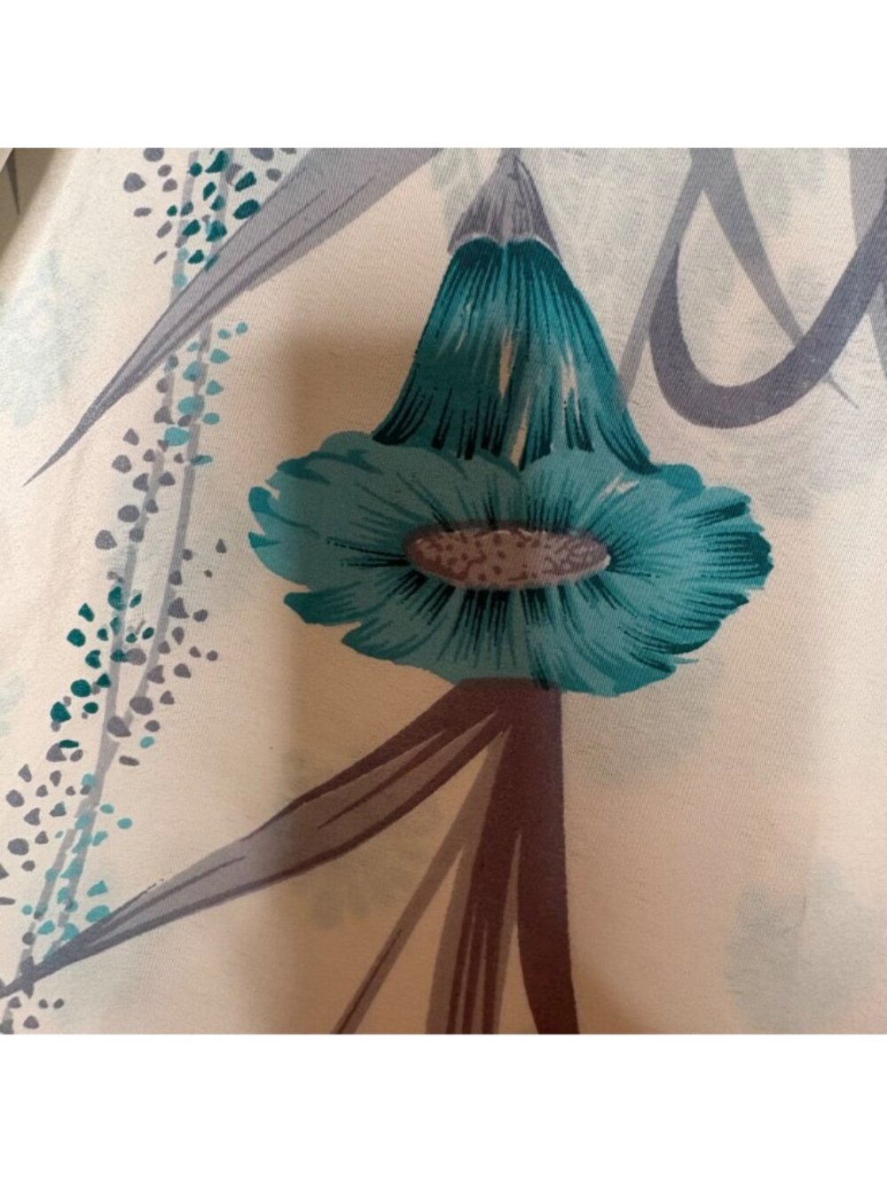 Reversible Silk Magic Wrap Skirt Teal Floral Paisley Boho Festival Beach OS - Picture 9 of 11